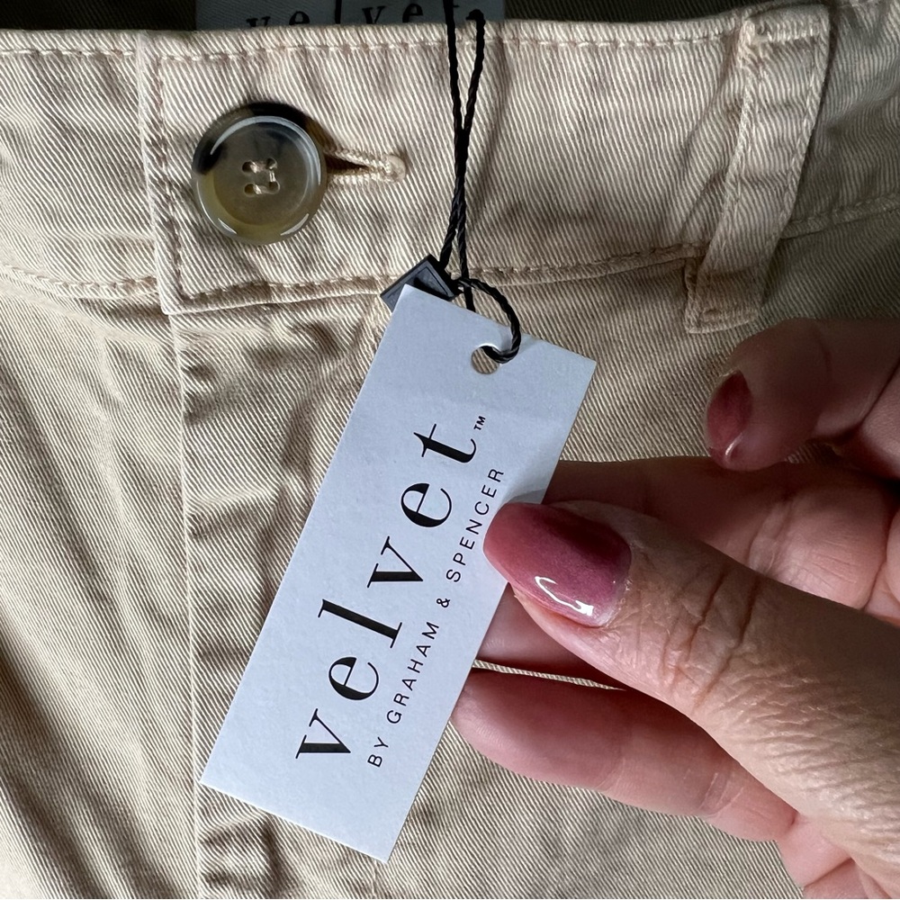 NWT Velvet By Graham & Spencer‎ Alexis Barrel Khaki Twill Pants - Picture 10 of 13